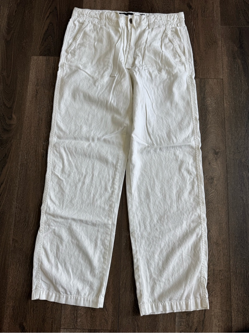 Marc Anthony White Drawstring Linen Cotton Pants Men’s Size 32x32